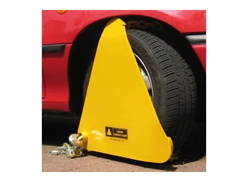Triangle Wheel Clamp on car wheel locked